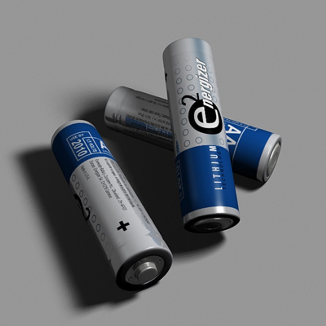 3d Energizer Lithium Aa Battery Model