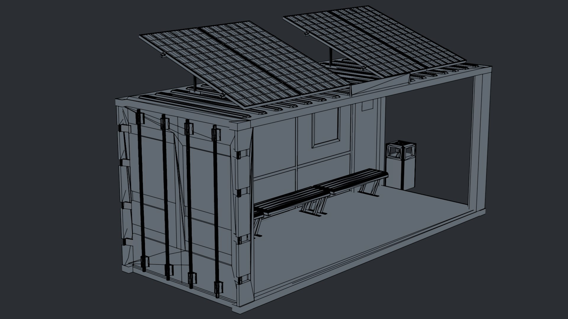 3D 20 Foot Container Bus Stop https://p.turbosquid.com/ts-thumb/v8/jBmCJE/Ul/wire2/png/1627395981/1920x1080/fit_q87/6cc7a2bc8accb4b478254e68b211e9cb38143d3a/wire2.jpg