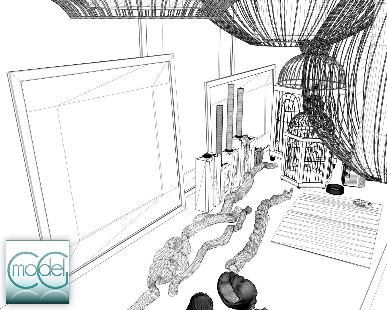 object interior set 3d 3ds