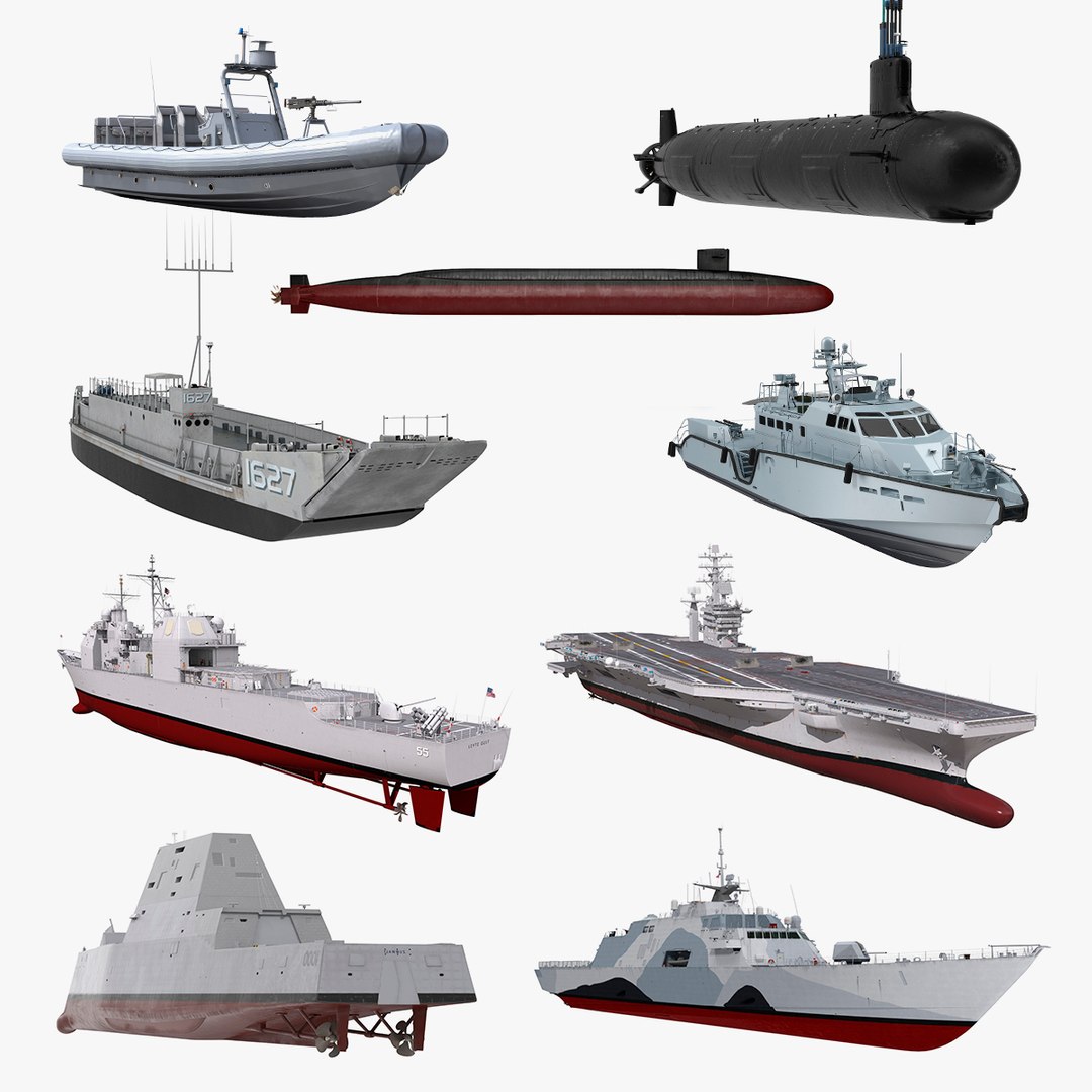 US Warships Collection 4 3D model preview
