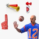 Football Fan with Soccer Cheering Accesories  Collection