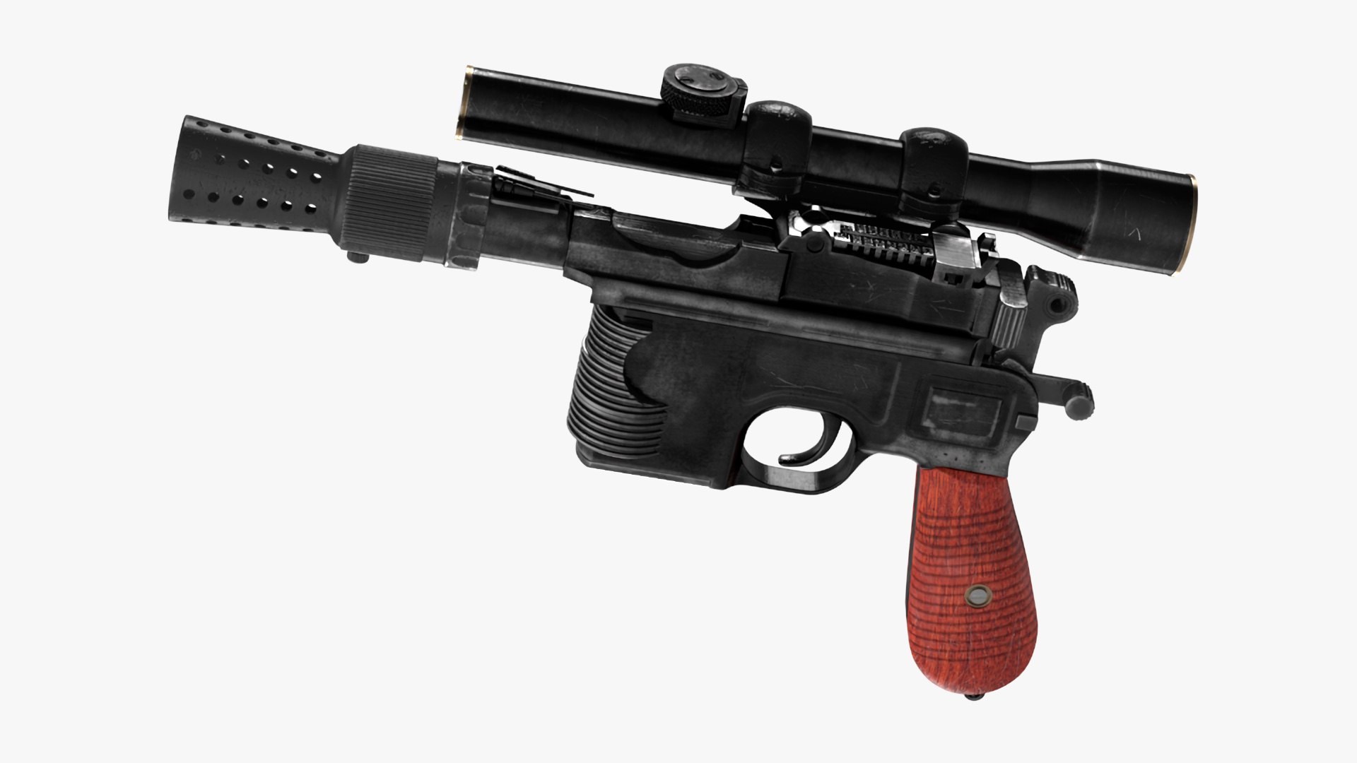 Han Solo Blaster 3D model https://p.turbosquid.com/ts-thumb/v8/rRshKk/rS/hansoloblaster3dmodel012/jpg/1722287119/1920x1080/fit_q87/e44ba1fb5e16833def81aaee77ee445d0255d370/hansoloblaster3dmodel012.jpg