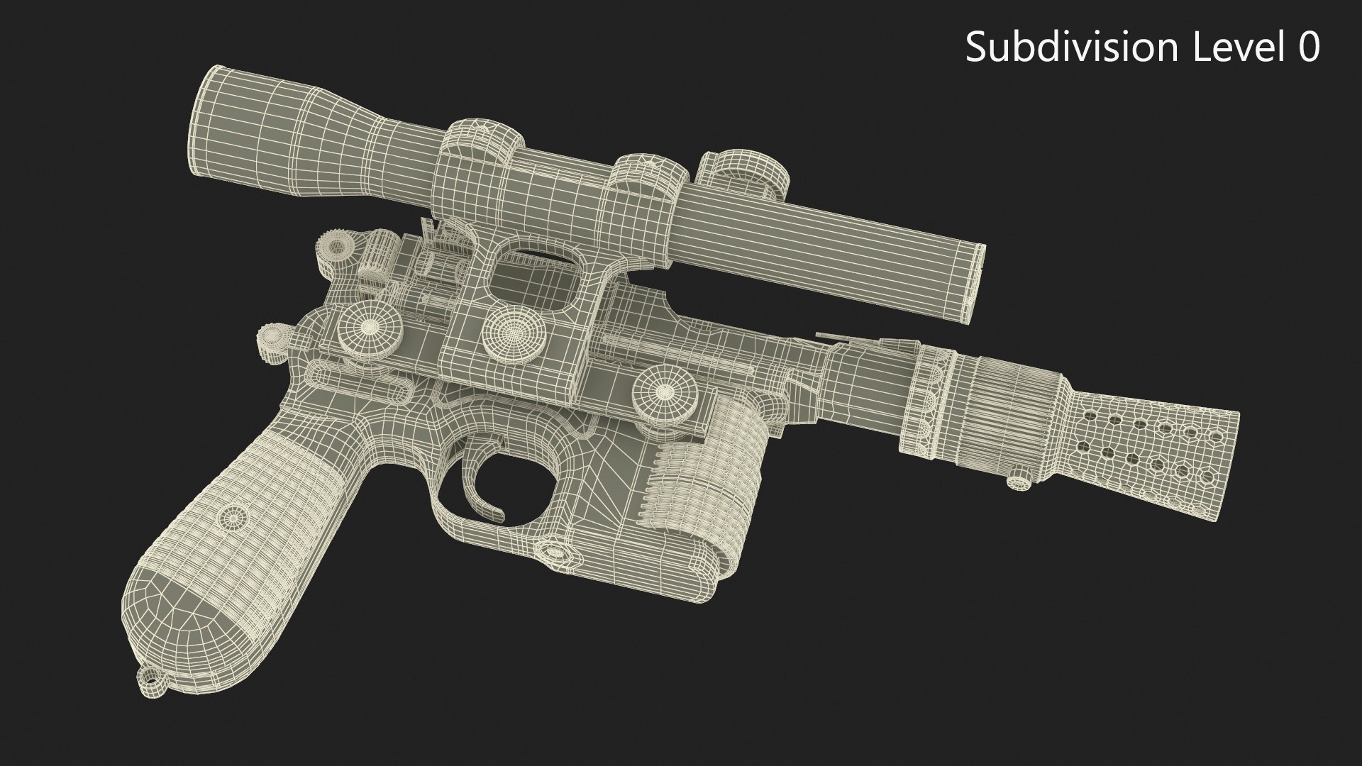 Han Solo Blaster 3D model https://p.turbosquid.com/ts-thumb/v8/rRshKk/wk/hansoloblaster3dmodel017/jpg/1722287151/1920x1080/fit_q87/7f4a9f362100fe1d80636f2d140798415d4da8ed/hansoloblaster3dmodel017.jpg