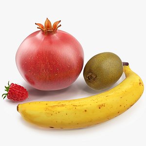 fruits modeled kiwi raspberry 3d model