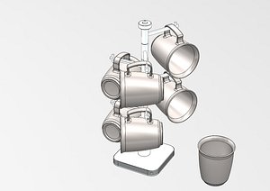 3D model coffee mug tree