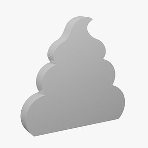 Silver poop icon 3D