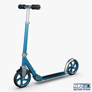 3d kick scooter blue