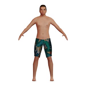 caucasian low-poly man 3D model