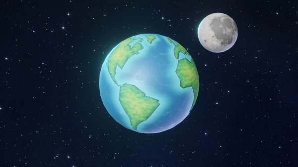 earth moon 3D