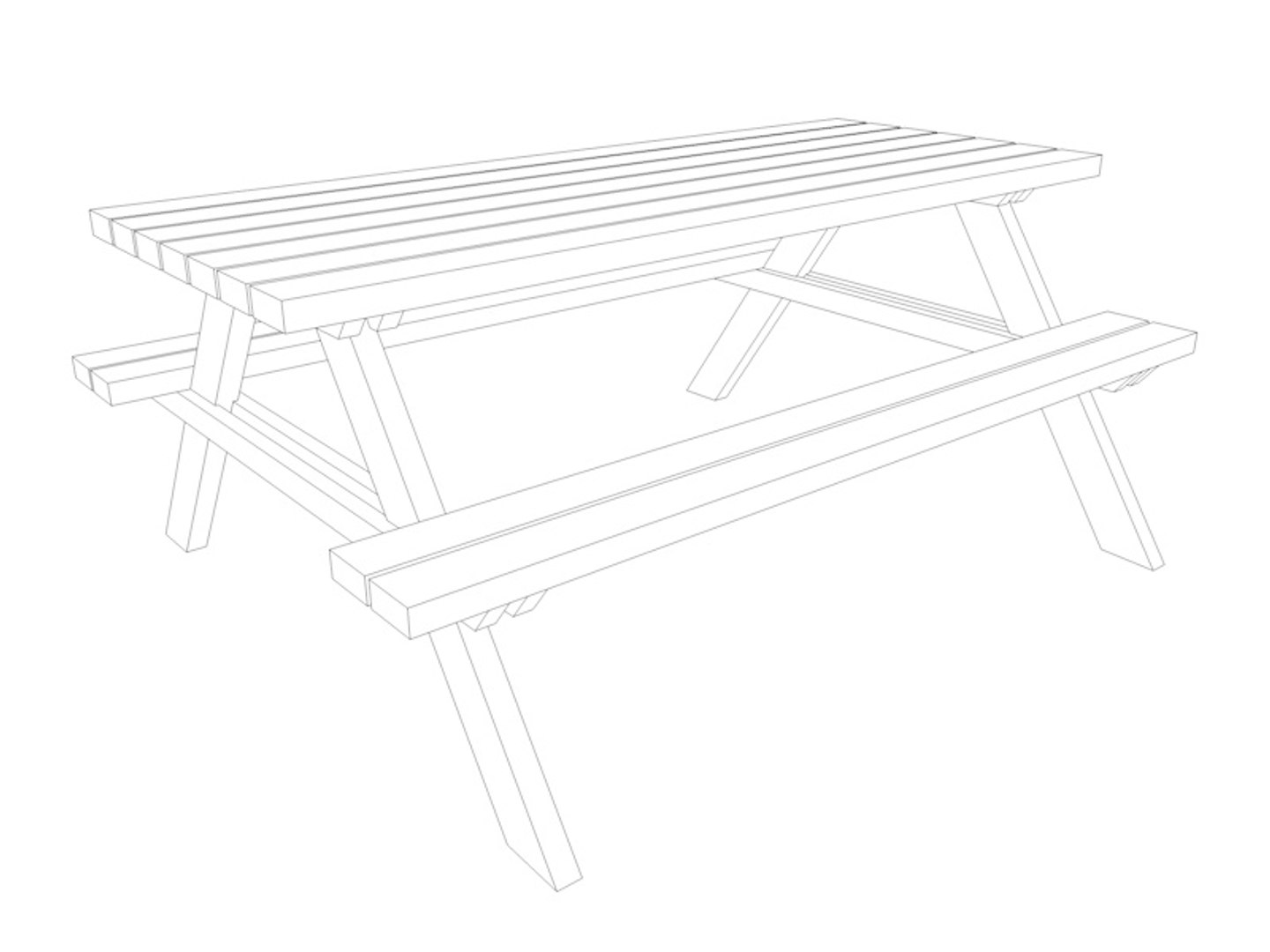 3d model picnic bench