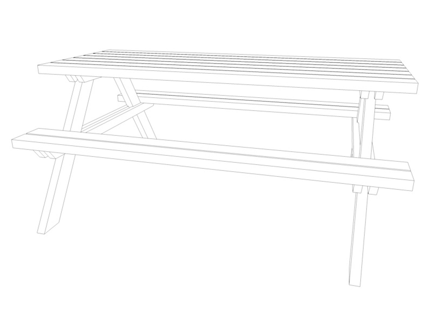 3d model picnic bench