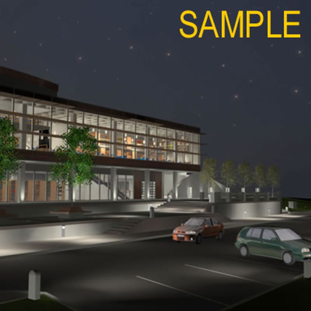 Library Interior Exterior 3d Model
