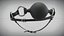 PBR BDSM Leather mouth gag chin strap