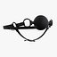 PBR BDSM Leather mouth gag chin strap