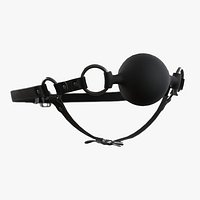 PBR BDSM Leather mouth gag chin strap