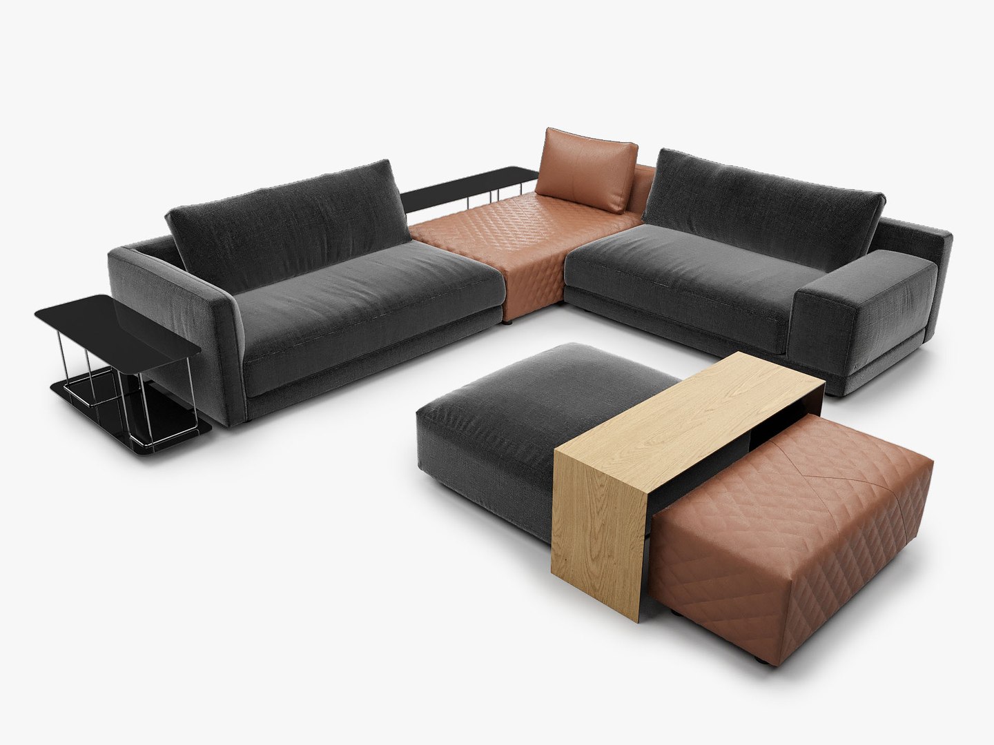 3D model Natuzzi Italia MELPOT Sectional Sofa - TurboSquid 2114913