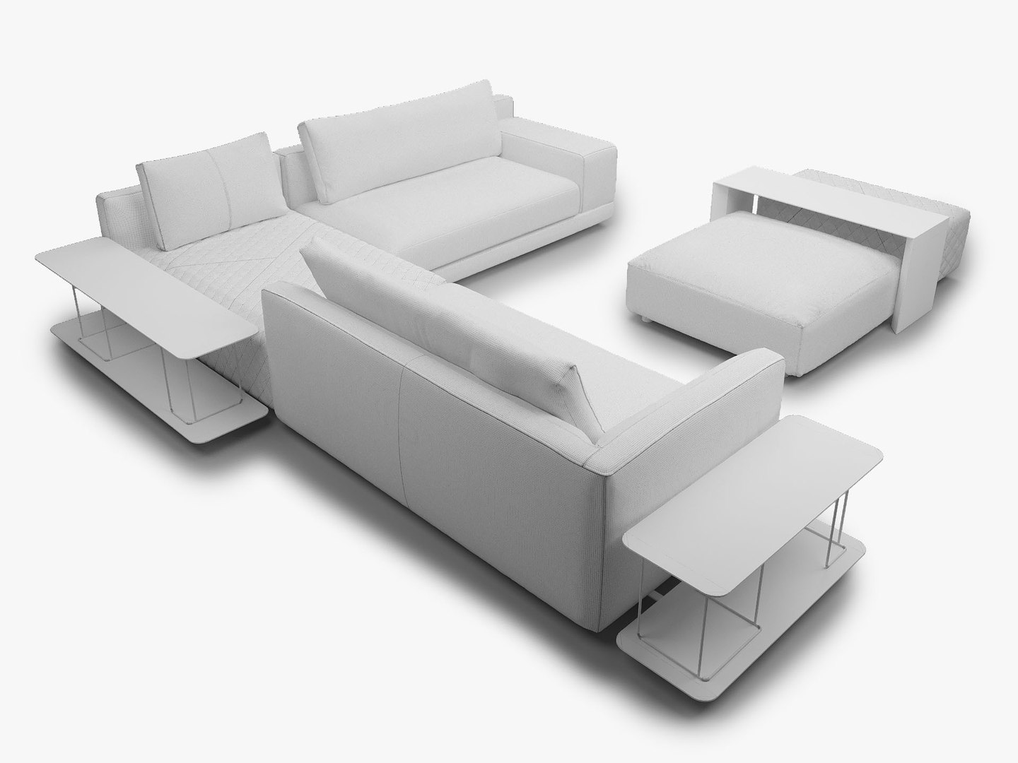 3D model Natuzzi Italia MELPOT Sectional Sofa - TurboSquid 2114913