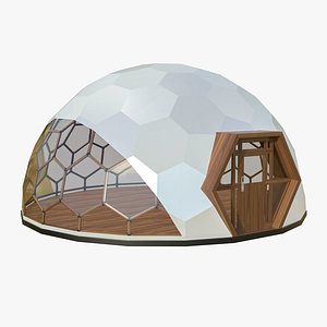 Wooden Geodesic Dome V4 Hexagonal model