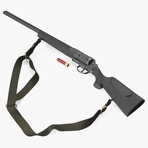 MTs255 Revolver Styled Shotgun Polymer Worn 3D model