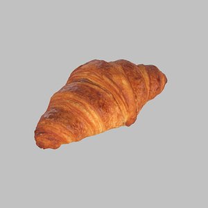3d butter croissant model