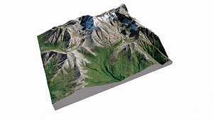 3D Mountain landscape Matanuska  Alaska USA