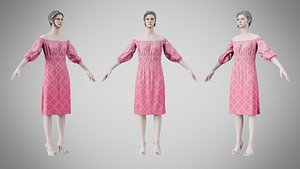 3D Dress 16 Tickle Me Pink With Design model