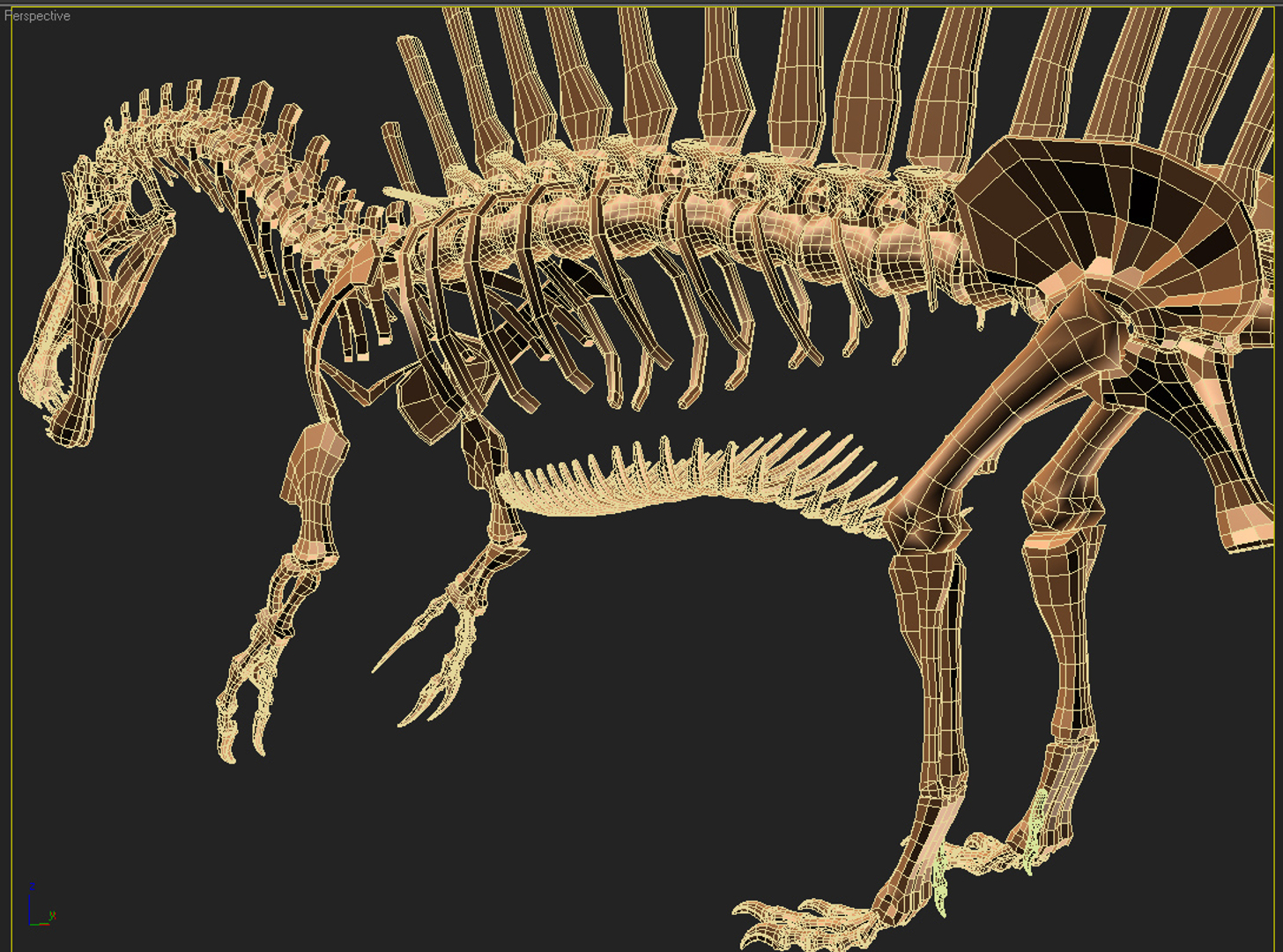 3d new spinosaurus skeleton model