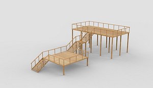 wooden Jetty 03 3D model 3D