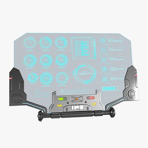 3D model sci-fi monitor