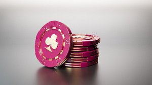 3D Elite Las Vegas Casino Good Luck Poker Chip Lucky Coin clubs VR