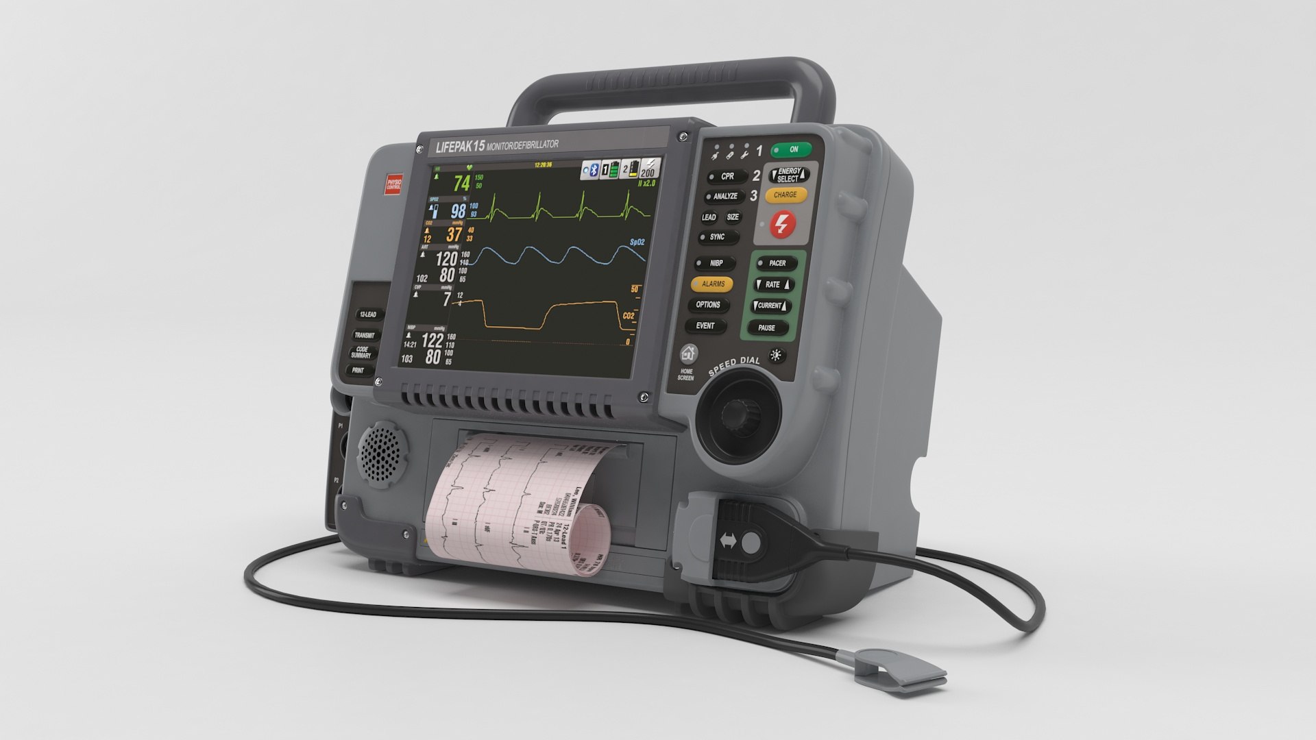 Physio Control Lifepak 15 Monitor Defibrillator 3D Model - TurboSquid ...