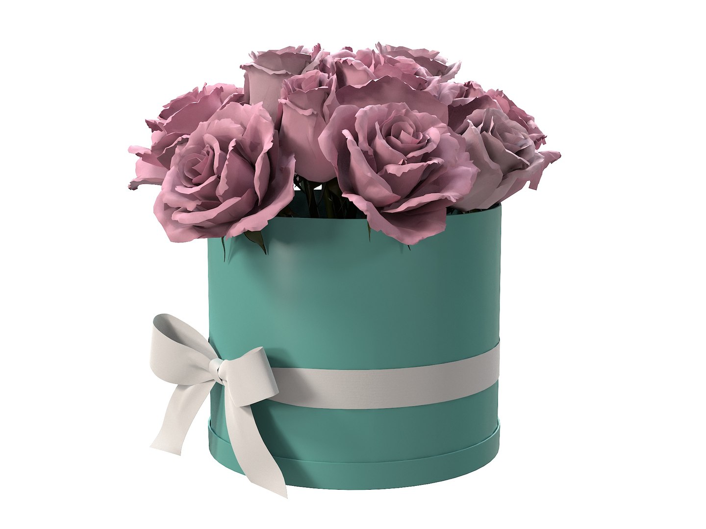 Pink Rose Bouquet Box With A Bow Strip 3D Model TurboSquid 2185817