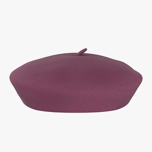 Low Poly French Beret Mauve