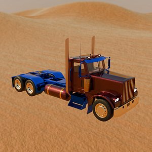 Chinese Red Semi Truck 3D Model 3D