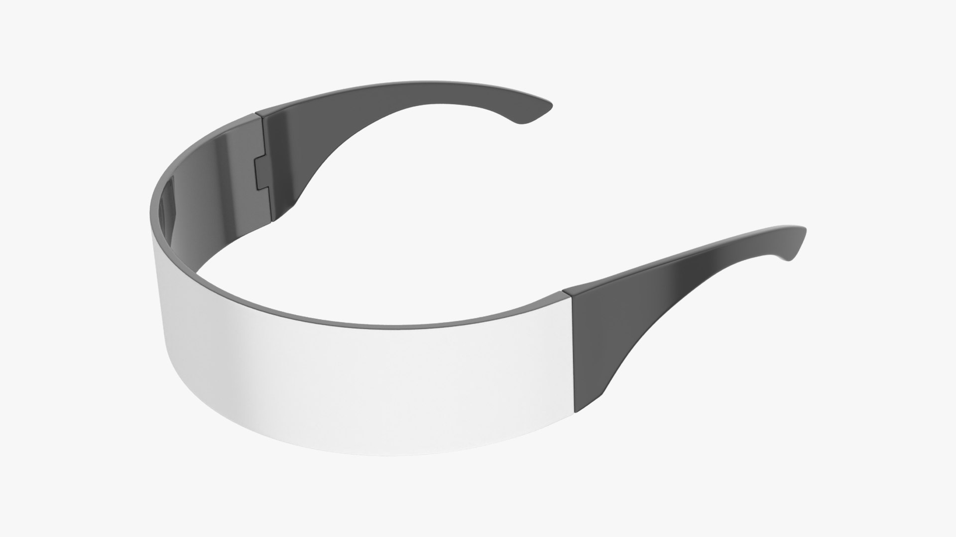 Metallic Silver Futuristic Soldier Glasses 3D model preview
