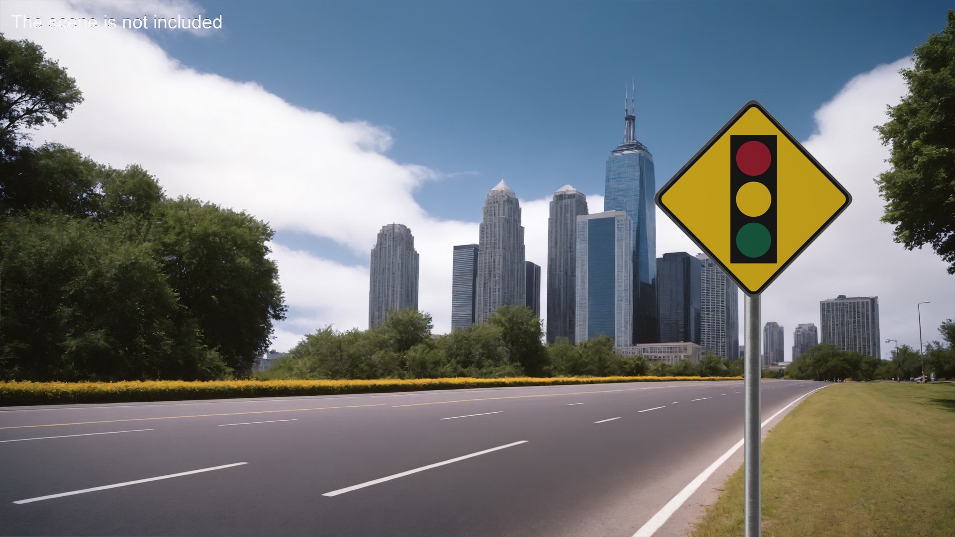 Warning Sign Traffic Light Ahead 3D Model - TurboSquid 2211811