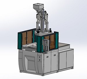 3D Vertical Injection Moulding Machine for Plastic Parts Manufacturing 3D CAD Model model