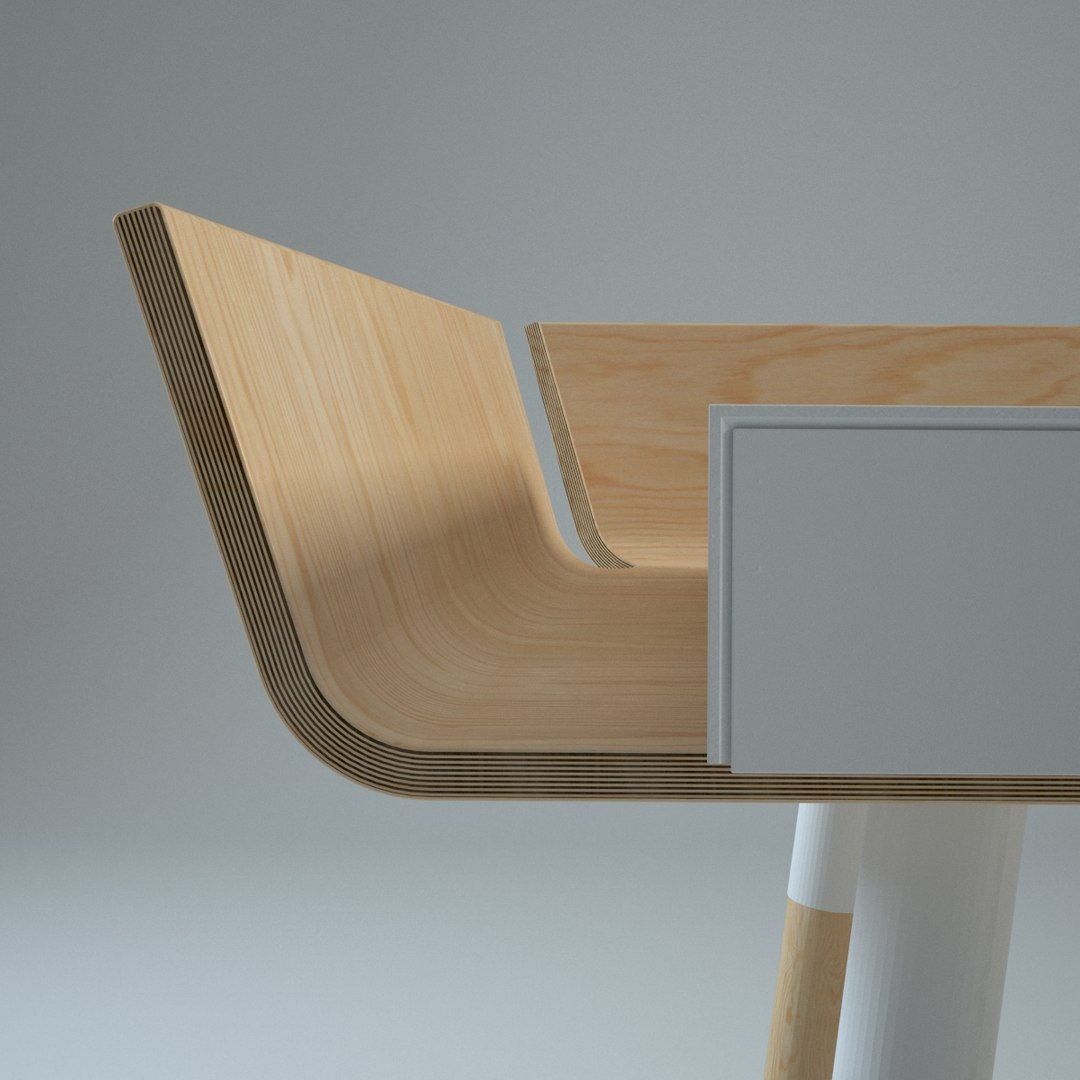 3d model inesa writing desk