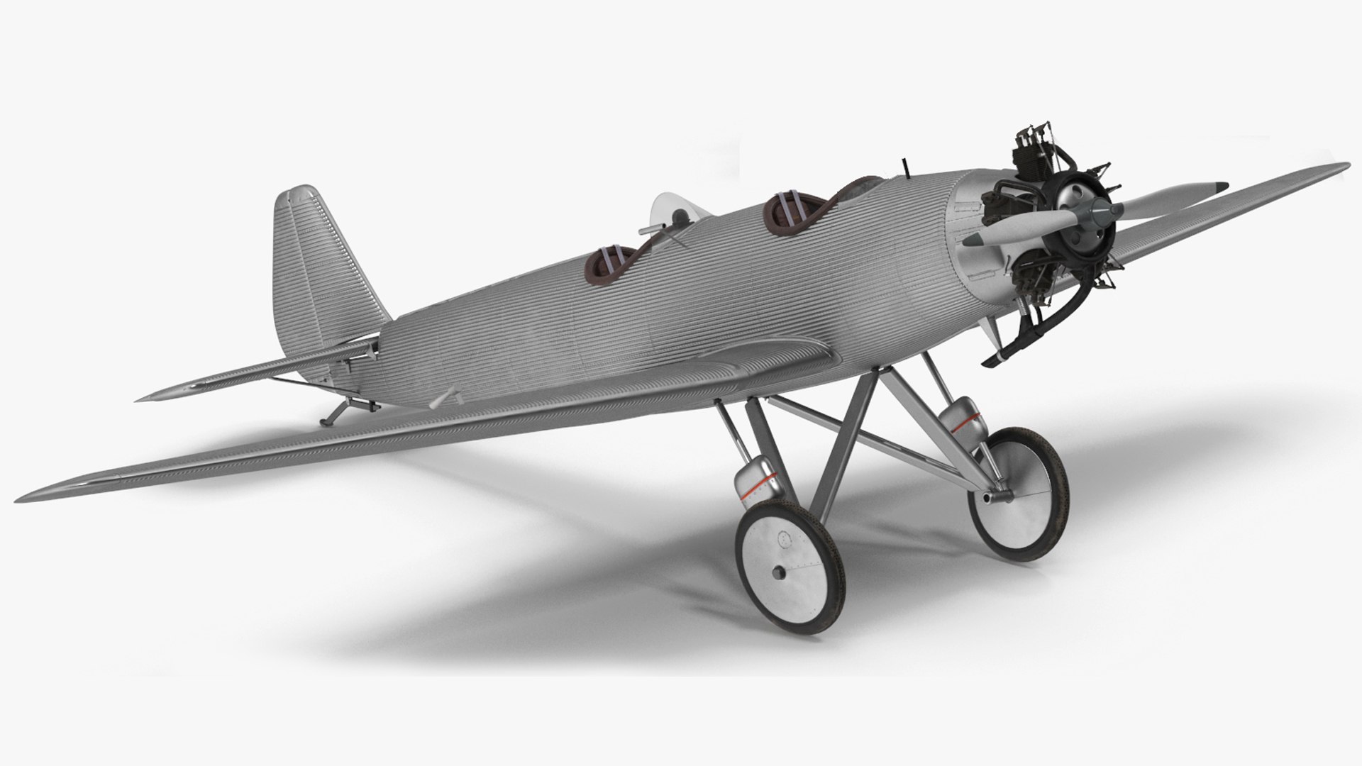 Retro Airplane Rigged for Maya 3D model preview