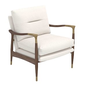 3D chair theodore arm natural model