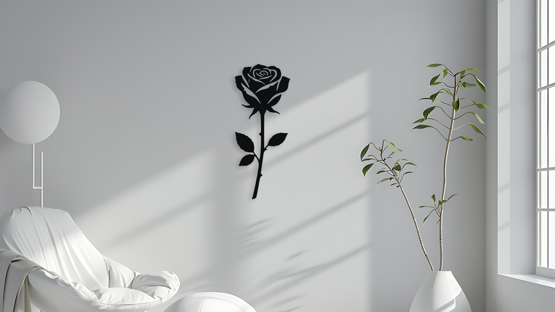 3D Elegant Rose Wall Decor Art - TurboSquid 2476831