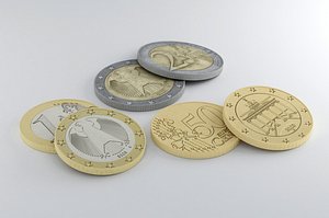 euro coin 3D