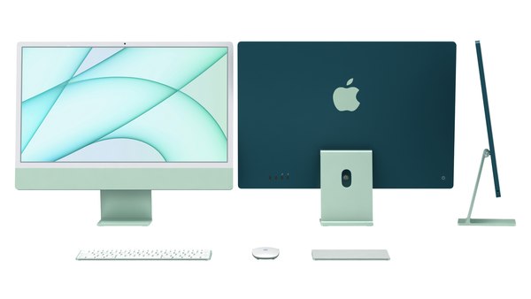 iMac24インチ2021Greenキーボード-マウス-トラックパッド付き3Dモデル ...