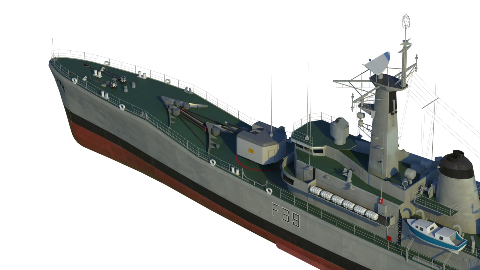 3D Model HMS Leander Class Frigate Type 12I - TurboSquid 2186820