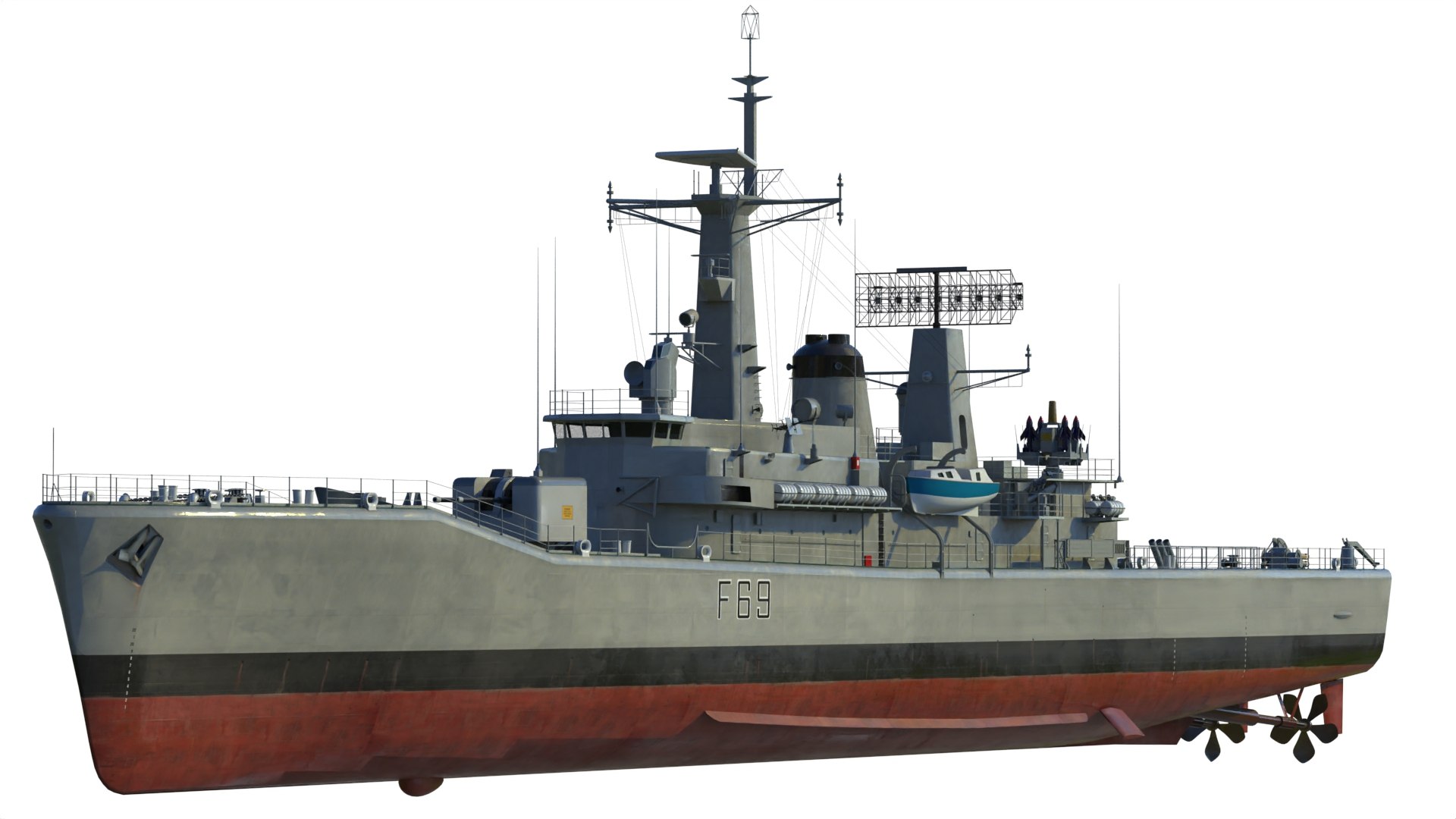 3D Model HMS Leander Class Frigate Type 12I - TurboSquid 2186820