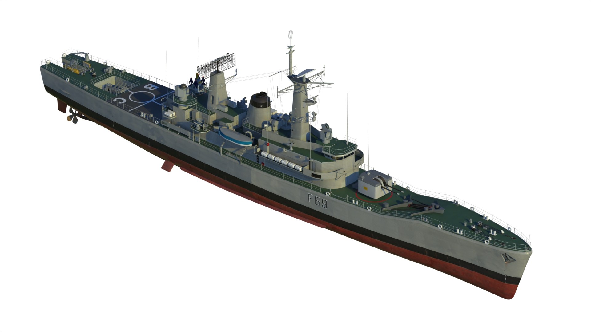 3D Model HMS Leander Class Frigate Type 12I - TurboSquid 2186820