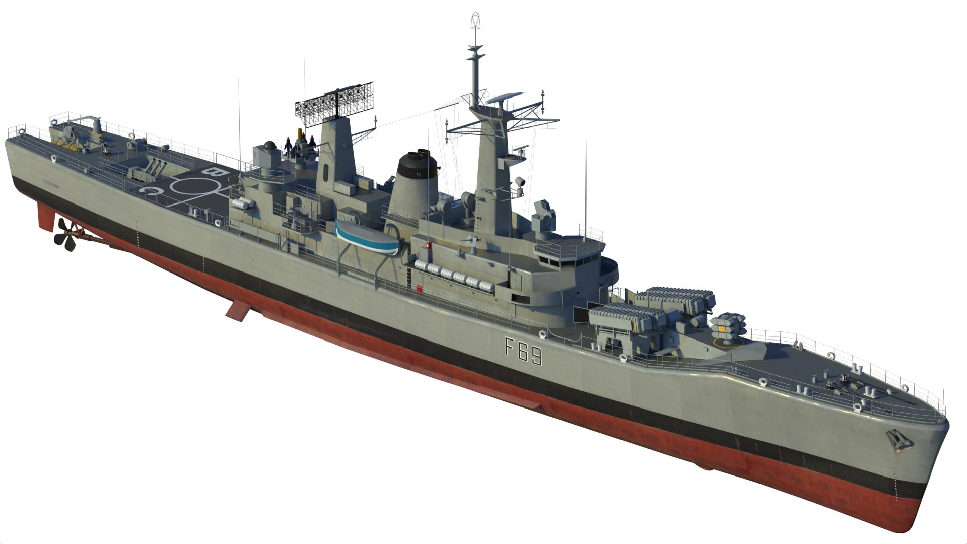 3D Model HMS Leander Class Frigate Type 12I - TurboSquid 2186820