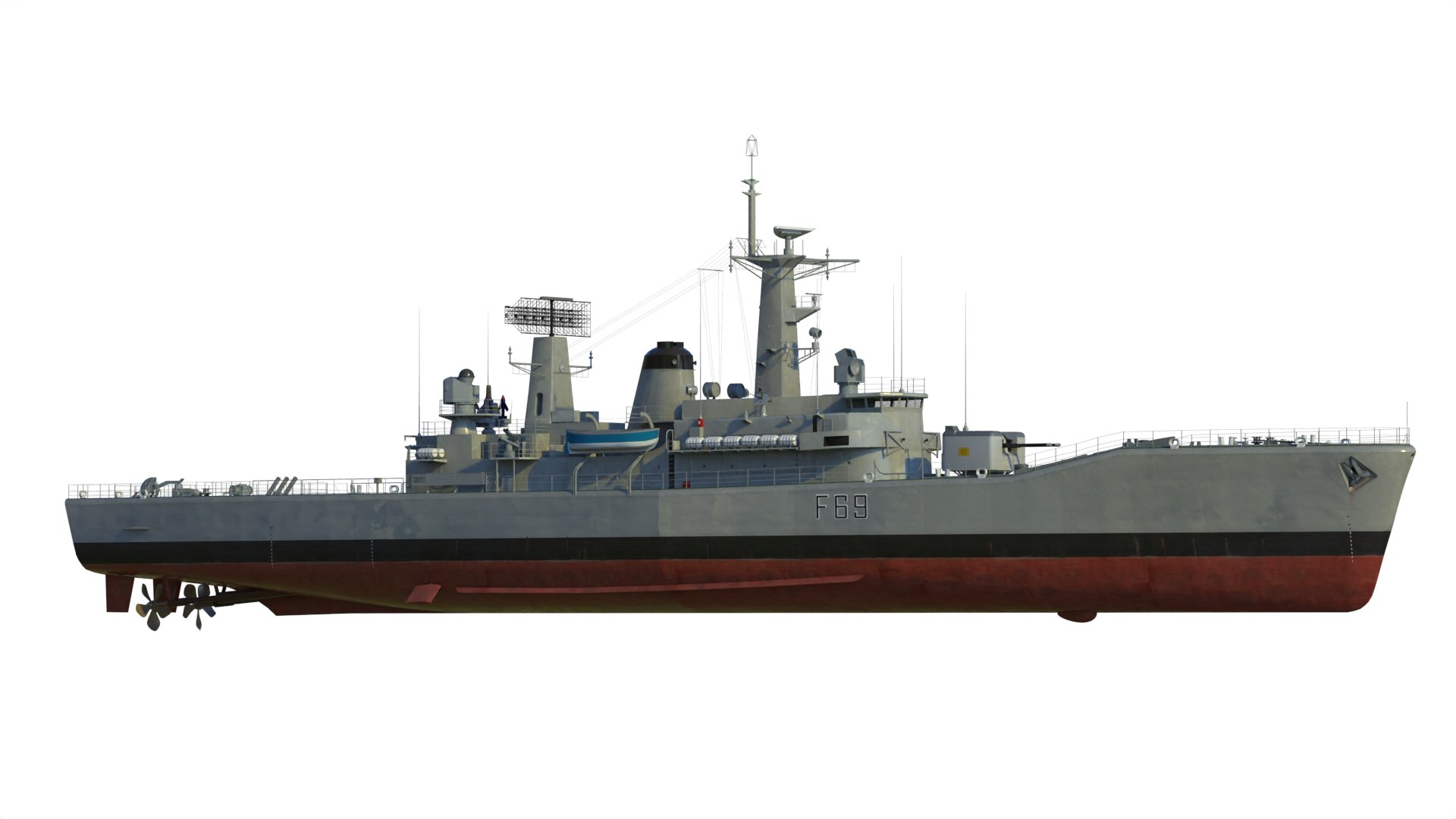 3D Model HMS Leander Class Frigate Type 12I - TurboSquid 2186820