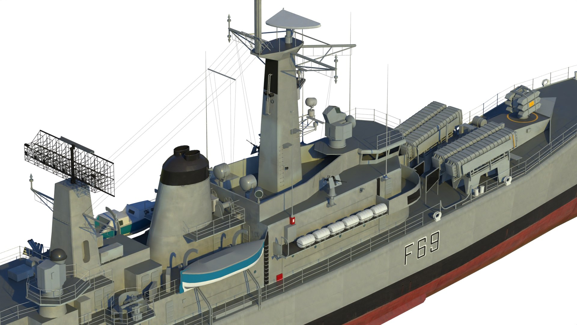 3D Model HMS Leander Class Frigate Type 12I - TurboSquid 2186820