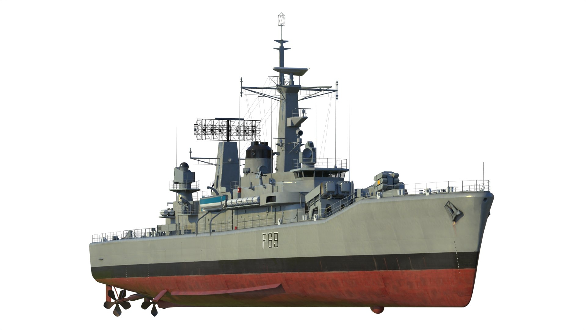 3D Model HMS Leander Class Frigate Type 12I - TurboSquid 2186820